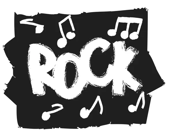 Grunge rock music word on black background,  design element — Stock Photo, Image