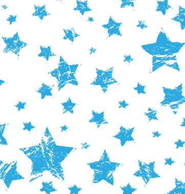 abstract grunge vintage blue star isolated on white background, illustration design element