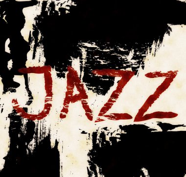 Vintage grunge caz müzik simgeleri arka plan, illüstrasyon tasarım öğesi