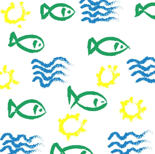 Pattern cheerful brush stroke grunge shapes sea background, illustration design element — Φωτογραφία Αρχείου