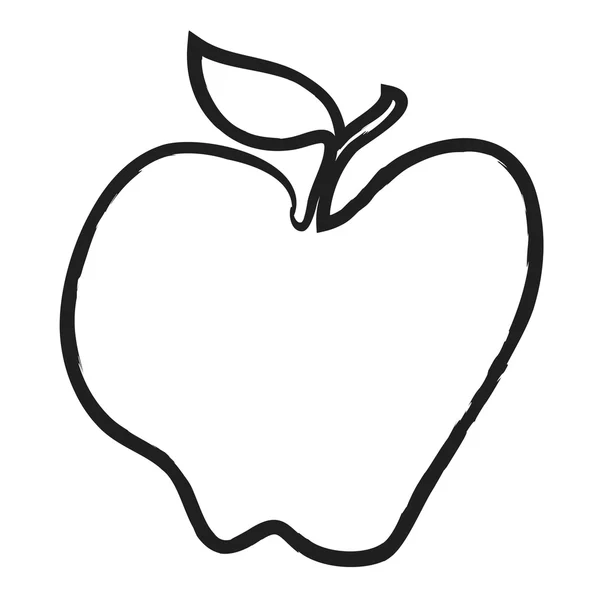 Doodle apple, icona dell'illustrazione — Foto Stock