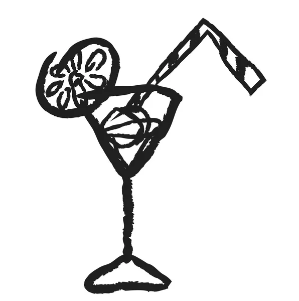 Doodle Glas und Cocktail, Ikone der Illustration — Stockfoto