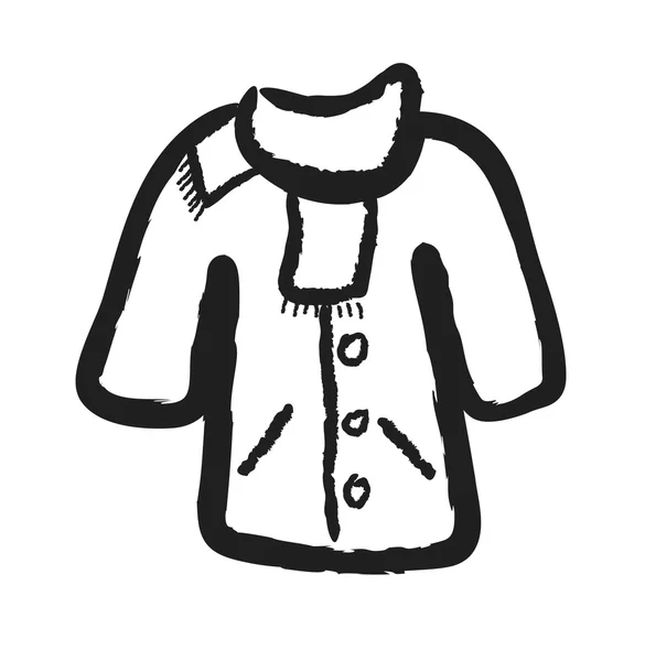 Doodle coat and scarf, illustration icon — Stock Photo, Image