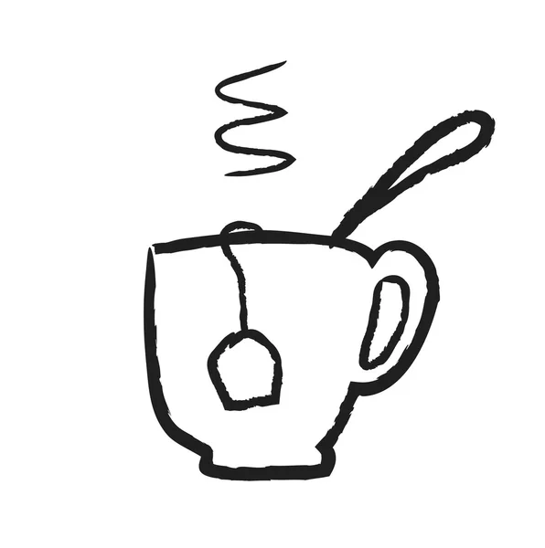 Doodle cup of tea,  illustration icon — Stock Photo, Image