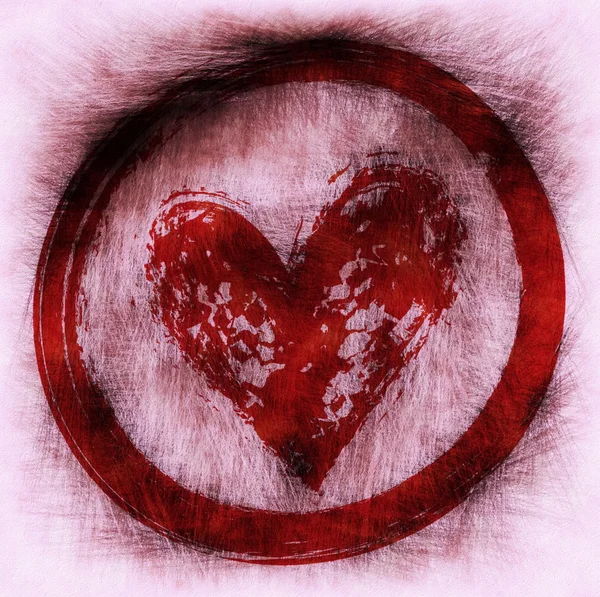 Гранж сердце, День Святого Валентина, иллюстрация винтажный элемент дизайна — стоковое фото