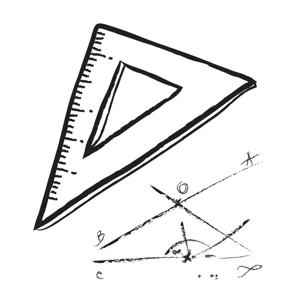 Doodle plastic ruler,  illustration icon — Stock Photo, Image