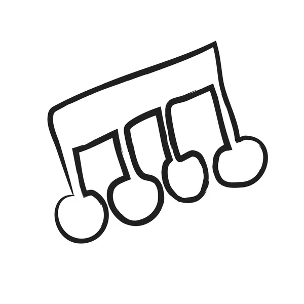 Doodle musical note isolated on white,  illustration icon — Stock Photo, Image