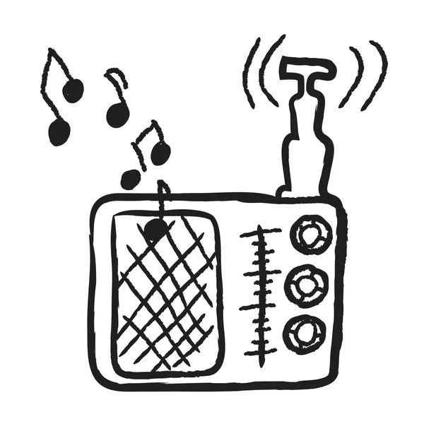 Doodle transistor radio, icona illustrazione — Foto Stock