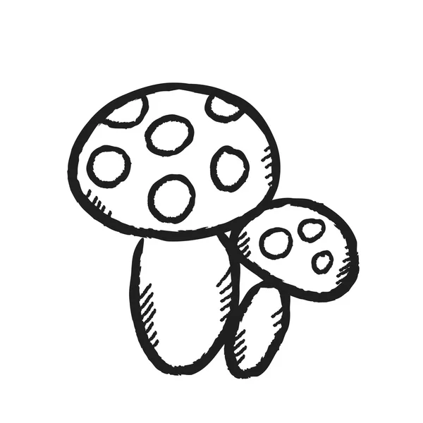 Doodle houby, obrázek ikony — Stock fotografie