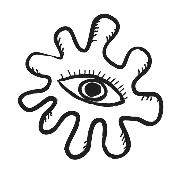 Garabato estrella de mar con ojo grande, icono de la ilustración — Foto de Stock