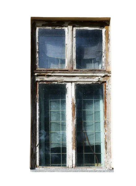老窗口分离在白色的背景下，具有剪切路径 — 图库照片