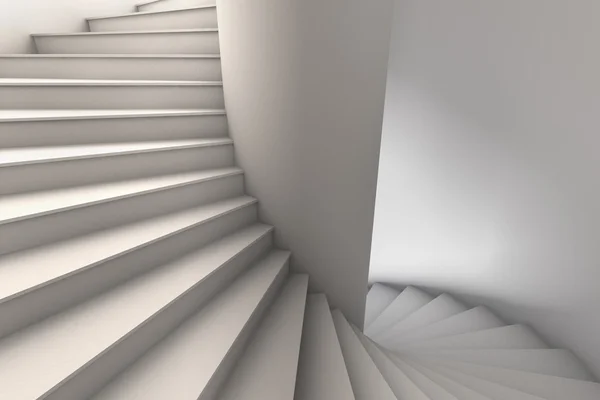 3D beyaz döner merdiven çizimi