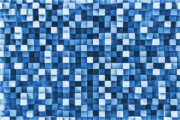 Fondo de cubo reflectante a cuadros azul — Foto de Stock