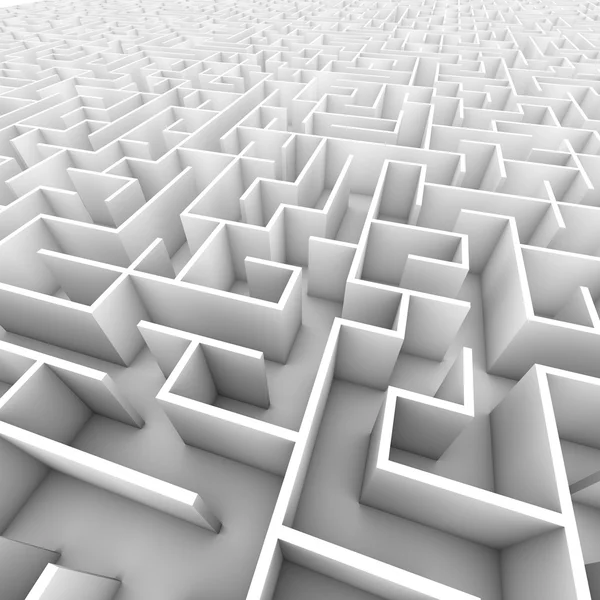 Large Bright White Walled Maze — Stock Photo, Image