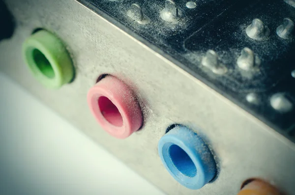 Computer Soundcard Panel Macro Closeup — Stock Photo, Image