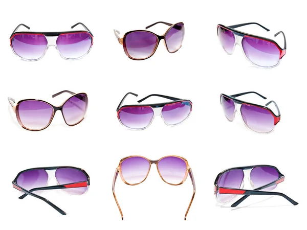 Sunglasses Collection Isolated White Background — Stock Photo, Image