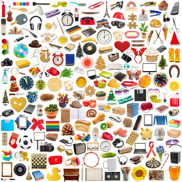 objects collection isolated on a white background