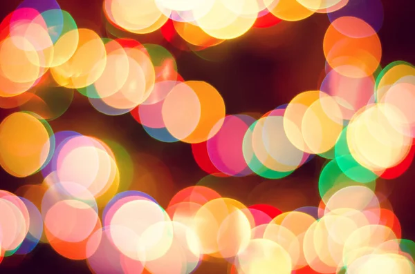 Abstract Christmas Background Blurred Garland Lights — Stock Photo, Image