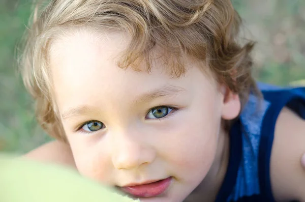 Portrait Little Boy Outdoors — Stock Photo, Image