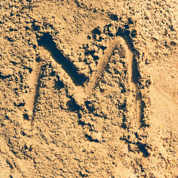 Αλφάβητο Γράμμα Κατασκευασμένο Από Άμμο — Φωτογραφία Αρχείου