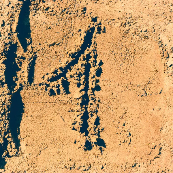 Nummer Tillverkad Sand — Stockfoto