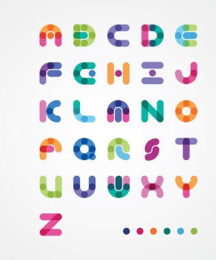 Renkli soyut yazı tipi