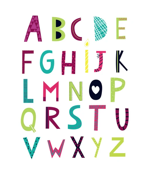 Χαρούμενα αλφάβητο γραμματοσειρά — Διανυσματικό Αρχείο