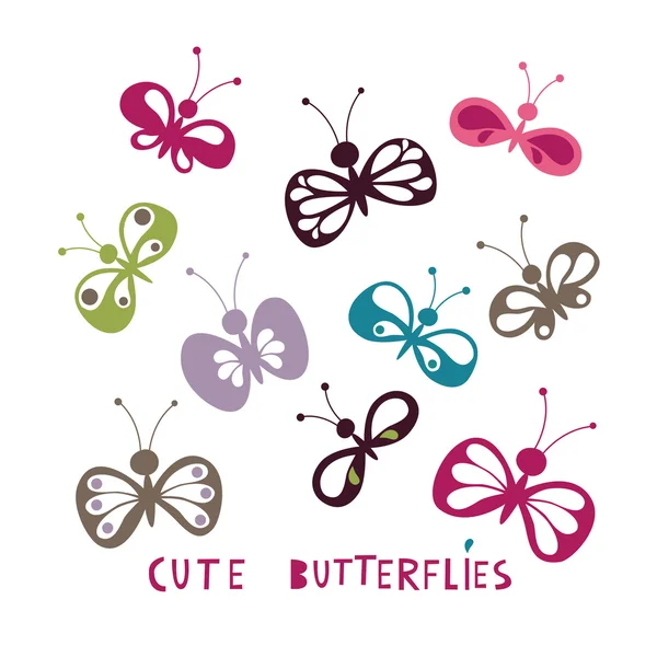 Cute butterflies — Stock Vector