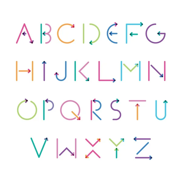 Γραμματοσειρά από τις χρώμα βέλη — Διανυσματικό Αρχείο