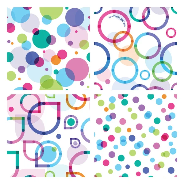 Four bright seamless patterns — Stock Vector