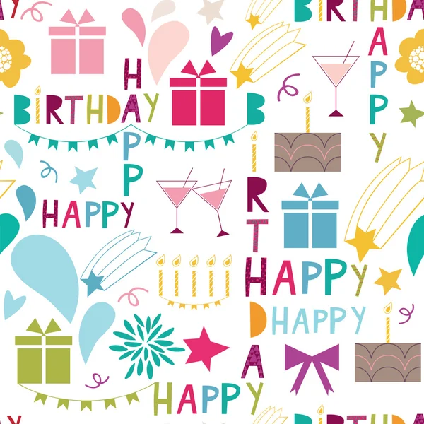 Happy birthday seamless pattern — Stock Vector