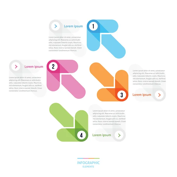 Modernes Design einer Vorlage mit Pfeilen, die gerichtet sind — Stockvektor