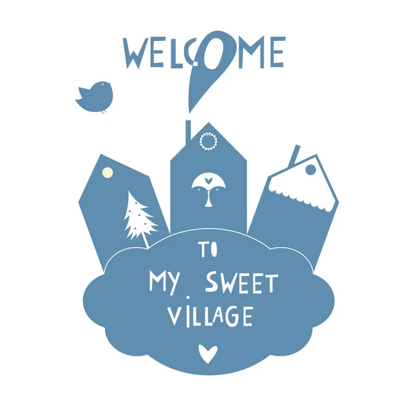 My sweet village sticker — Stock Vector