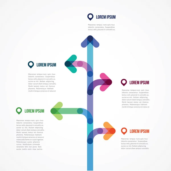 Une flèche se dispersant sur cinq options — Image vectorielle