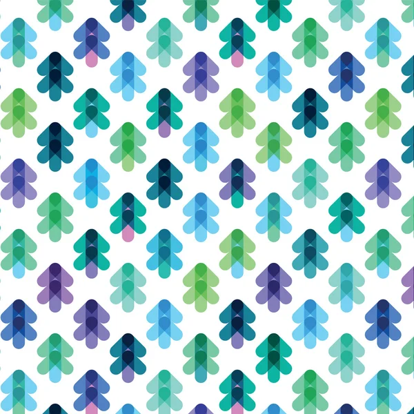 Seamless pattern from the stylized Christmas trees of blue — Stock Vector