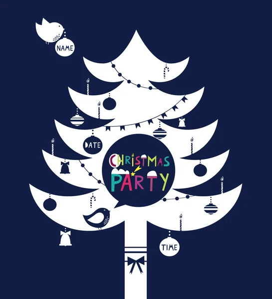Το στολισμένο χριστουγεννιάτικο δέντρο για ένα κόμμα — Διανυσματικό Αρχείο