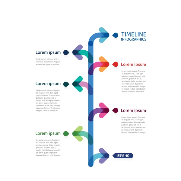 Χρονοδιάγραμμα infographics με βέλη — Διανυσματικό Αρχείο
