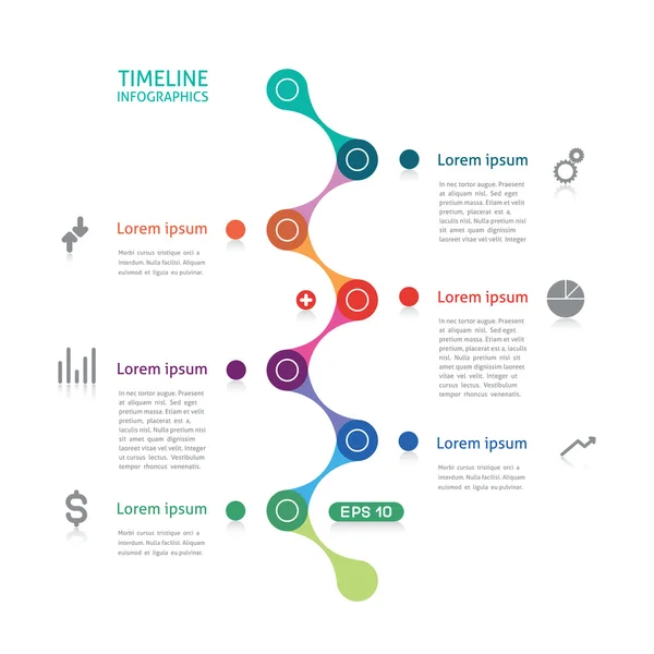 Timeline infographics broken line — Stock Vector