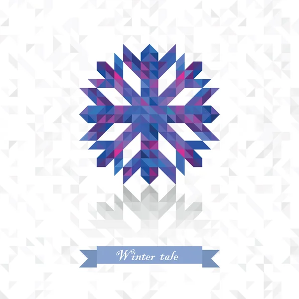 Prickly snowflake from triangles — Stock Vector