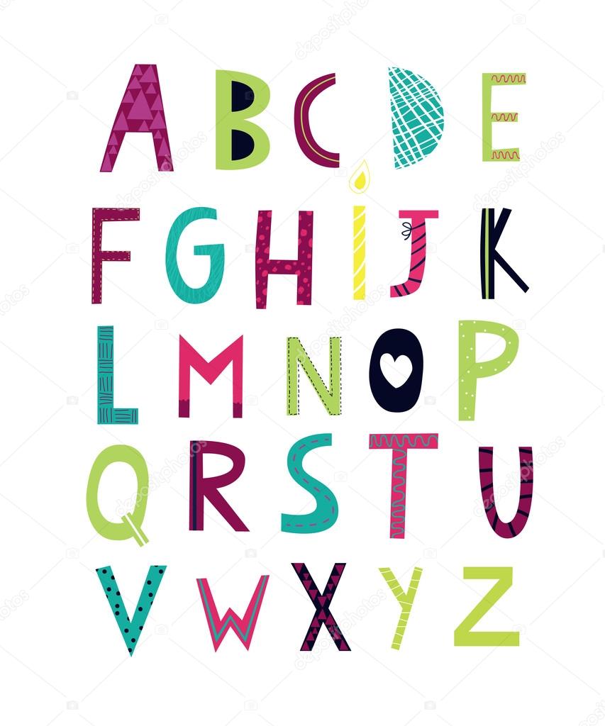 cheerful alphabet font