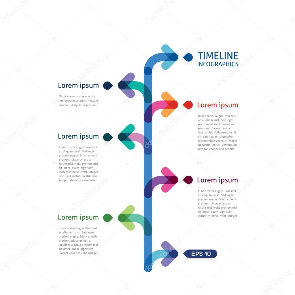 Timeline infographics with arrows