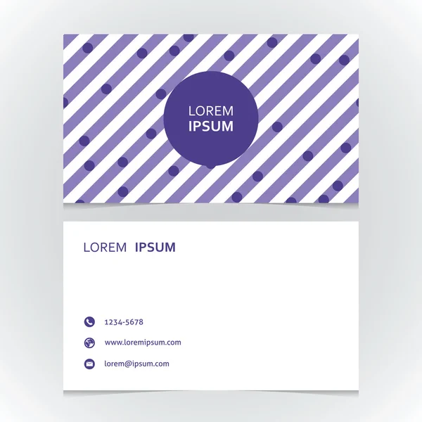 The modern simple business card with a striped seamless violet p — Stock Vector