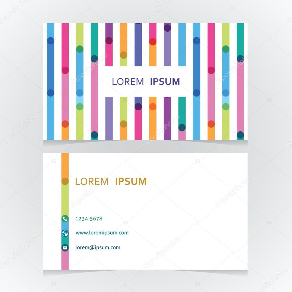 the bright modern business card with the colorful line