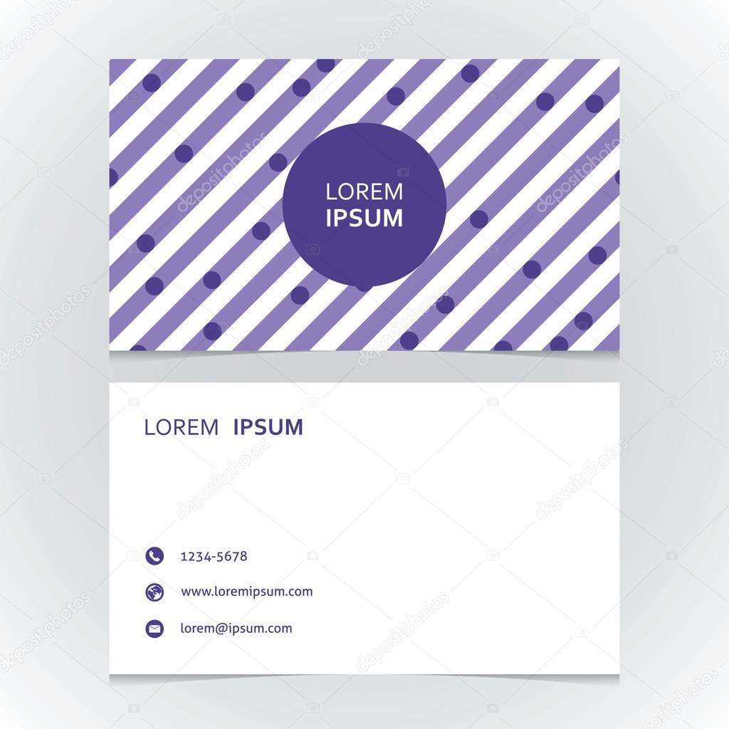 the modern simple business card with a striped seamless violet p
