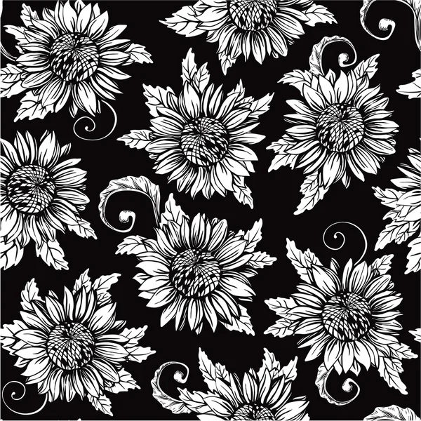 Latar belakang flora vintage tak berujung Stok Vektor