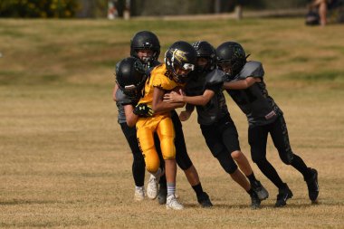 Çocuklar yerel bir ligde Pop Warner oynuyor ve bir futbol koçunun rehberliğinde yetenekleri öğrenip oynuyorlar..