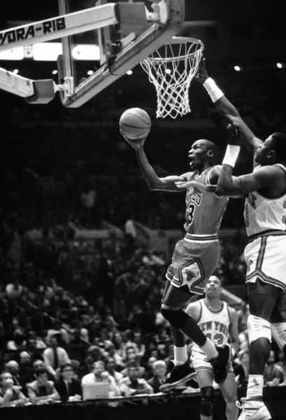 Michael Jordan Van Chicago Bulls Game Actie Een Reguliere Seizoen — Stockfoto