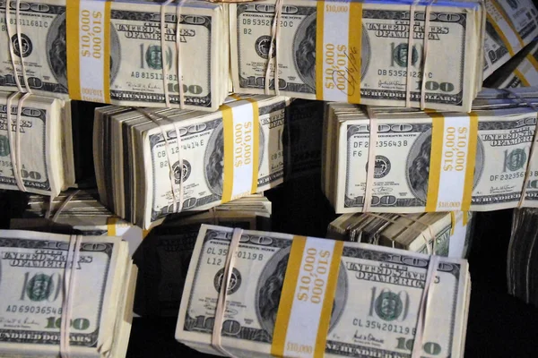Abd Para Birimleri Için Para Arkaplanı Dolarlık Banknotlar — Stok fotoğraf