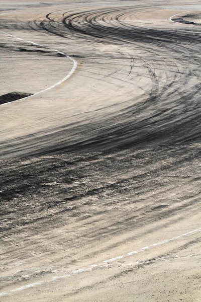 Tire marks on road track — Stock Photo, Image