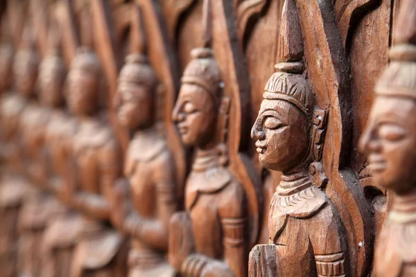 Closeup buddha wall — Stock Photo, Image